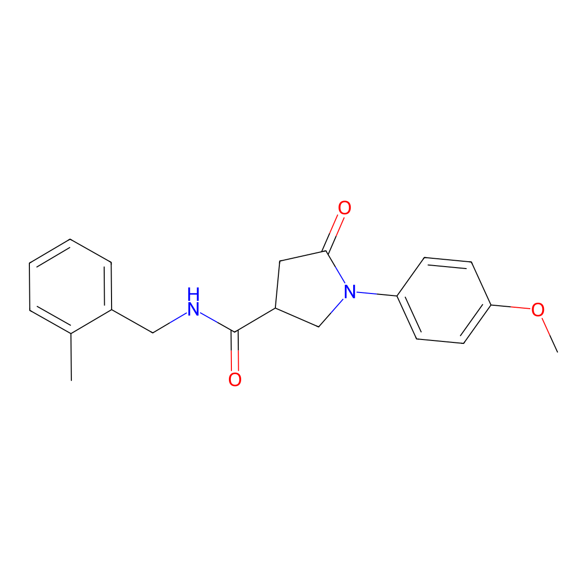 1-(4-methoxyphenyl)-N-[(2-methylphenyl)methyl]-5-oxopyrrolidine-3-carboxamide molecular structure, CAS 440109-31-9