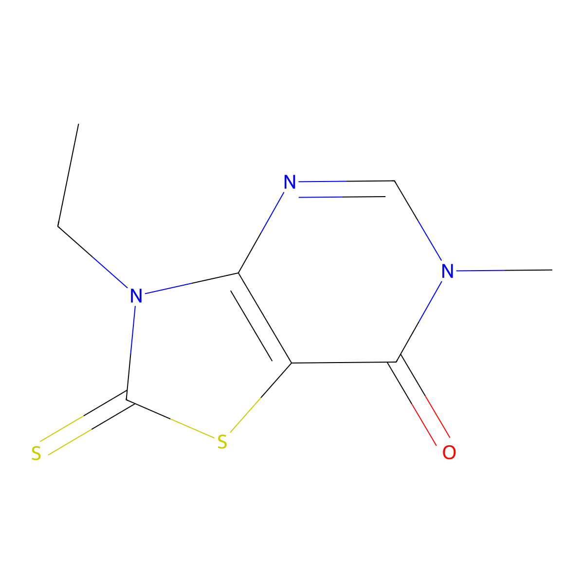 3-Ethyl-6-methyl-2-thioxo-2,3-dihydrothiazolo[4,5-d]pyrimidin-7(6H)-one molecular structure, CAS 440111-63-7