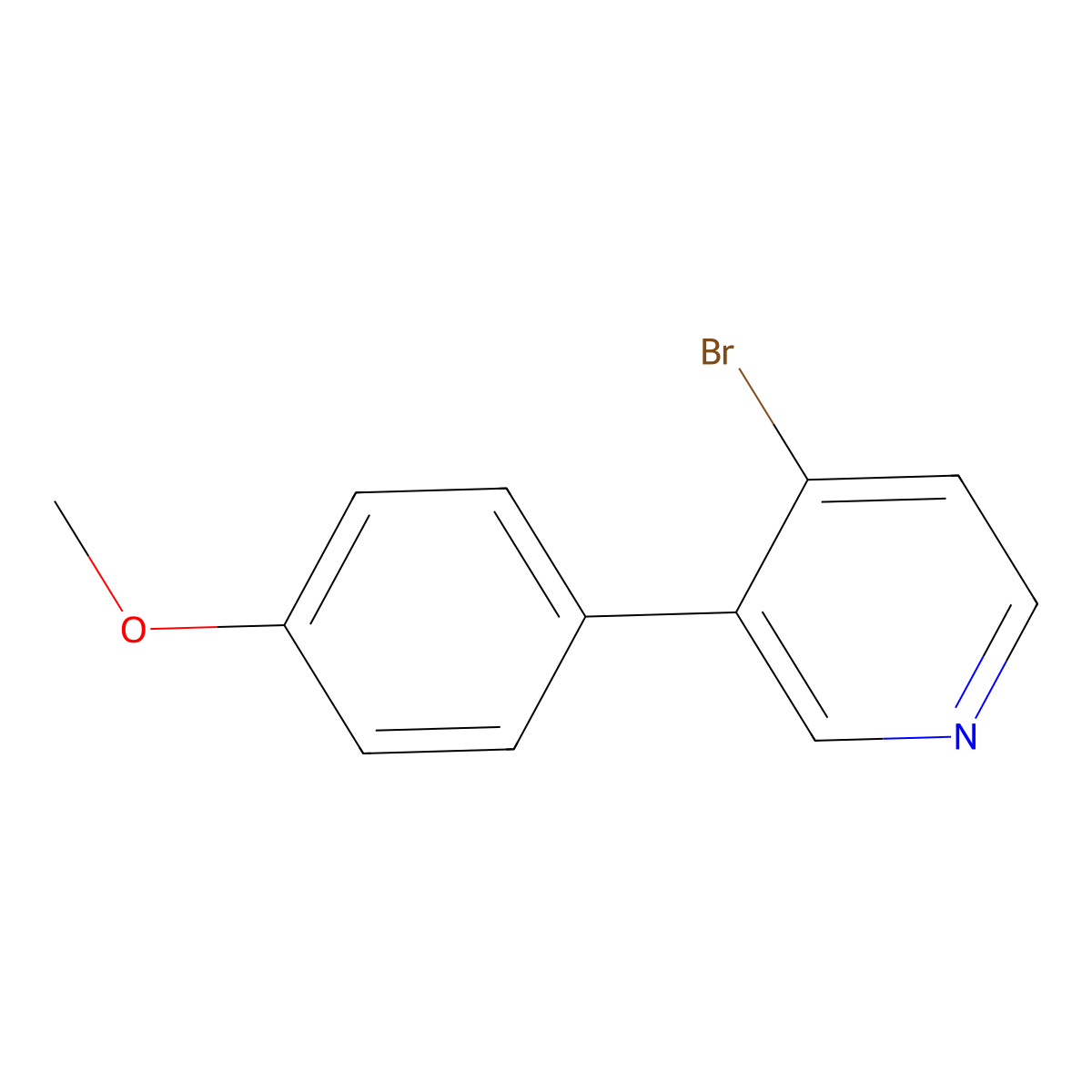 4-Bromo-3-(4-methoxyphenyl)pyridine molecular structure, CAS 440112-18-5