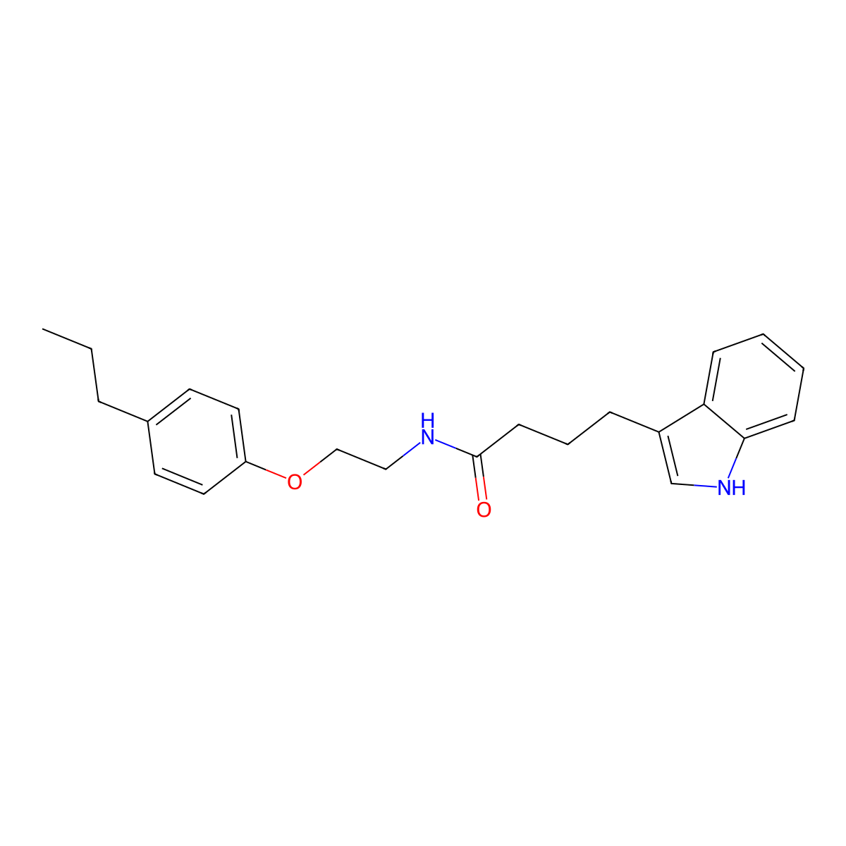 4-(1H-indol-3-yl)-N-[2-(4-propylphenoxy)ethyl]butanamide molecular structure, CAS 440113-23-5