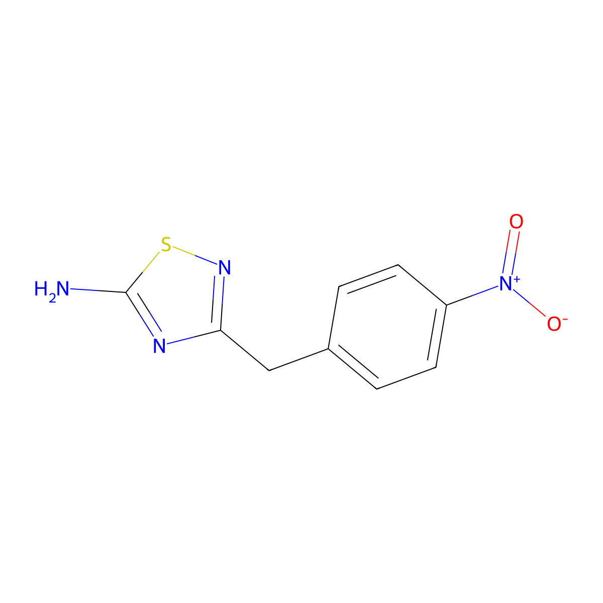 3-(4-Nitrobenzyl)-1,2,4-thiadiazol-5-amine molecular structure, CAS 440113-24-6