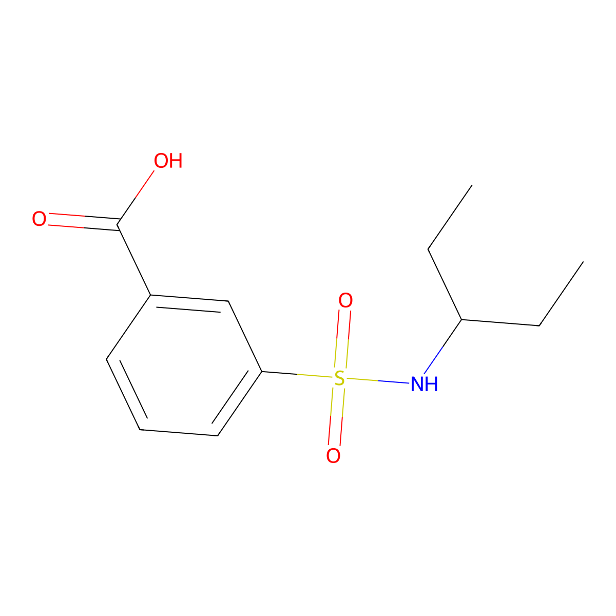3-(Pentan-3-ylsulfamoyl)benzoic acid molecular structure, CAS 440113-27-9