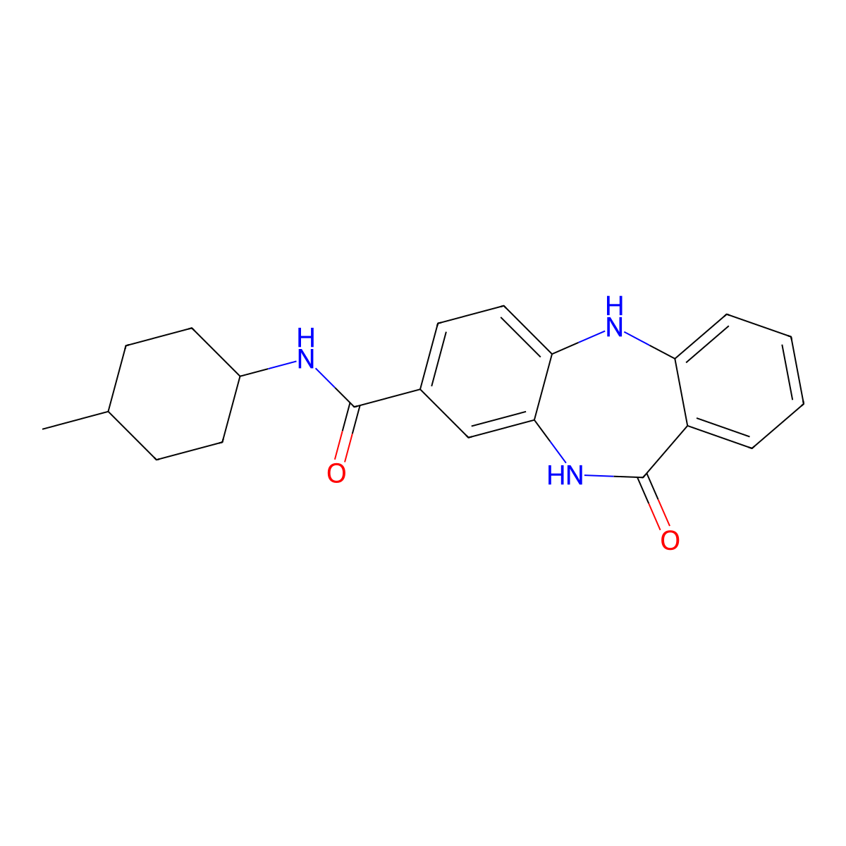 N-(4-methylcyclohexyl)-10-oxo-2,9-diazatricyclo[9.4.0.0^{3,8}]pentadeca-1(11),3(8),4,6,12,14-hexaene-6-carboxamide molecular structure, CAS 440120-44-5