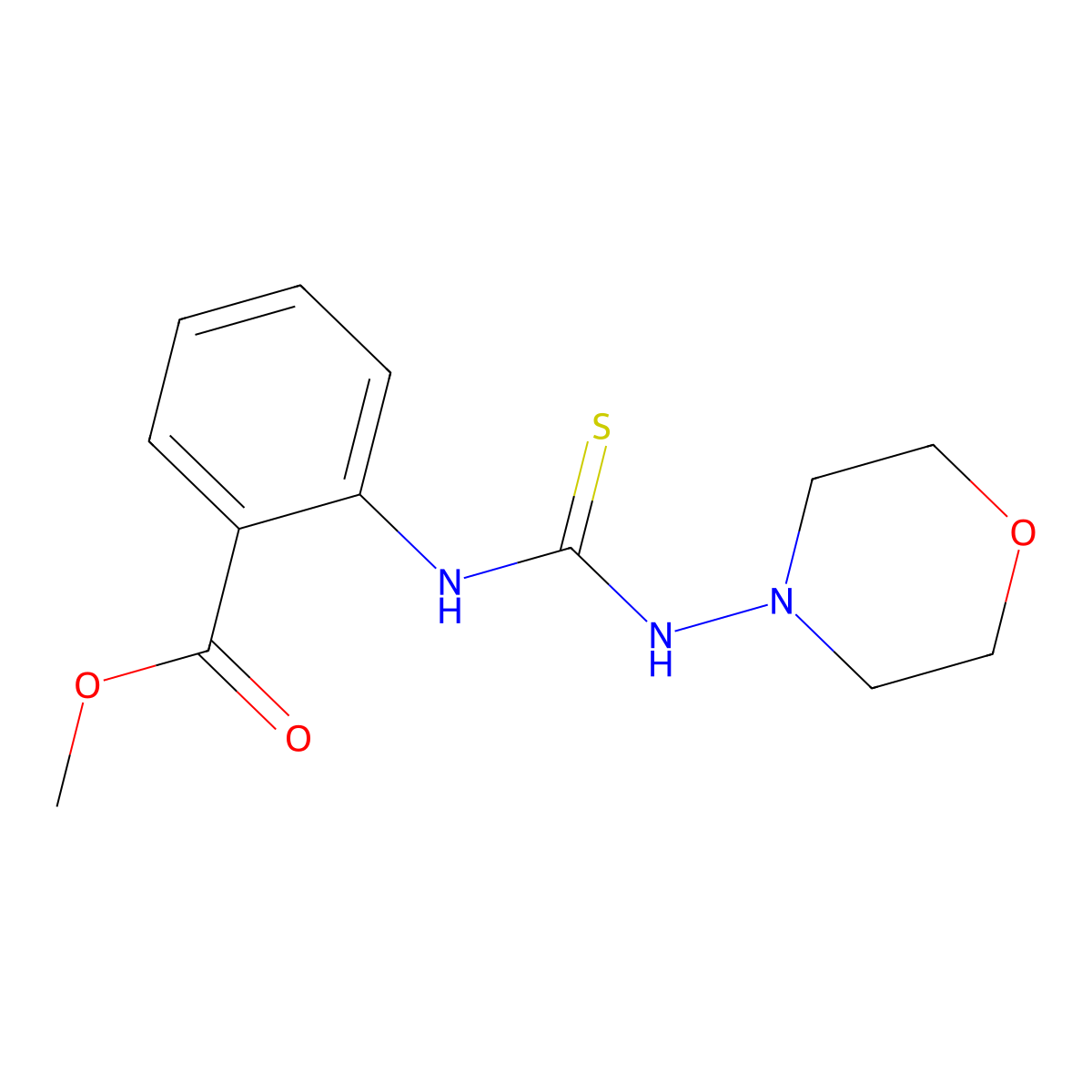 Methyl 2-(morpholin-4-ylcarbamothioylamino)benzoate molecular structure, CAS 440121-03-9