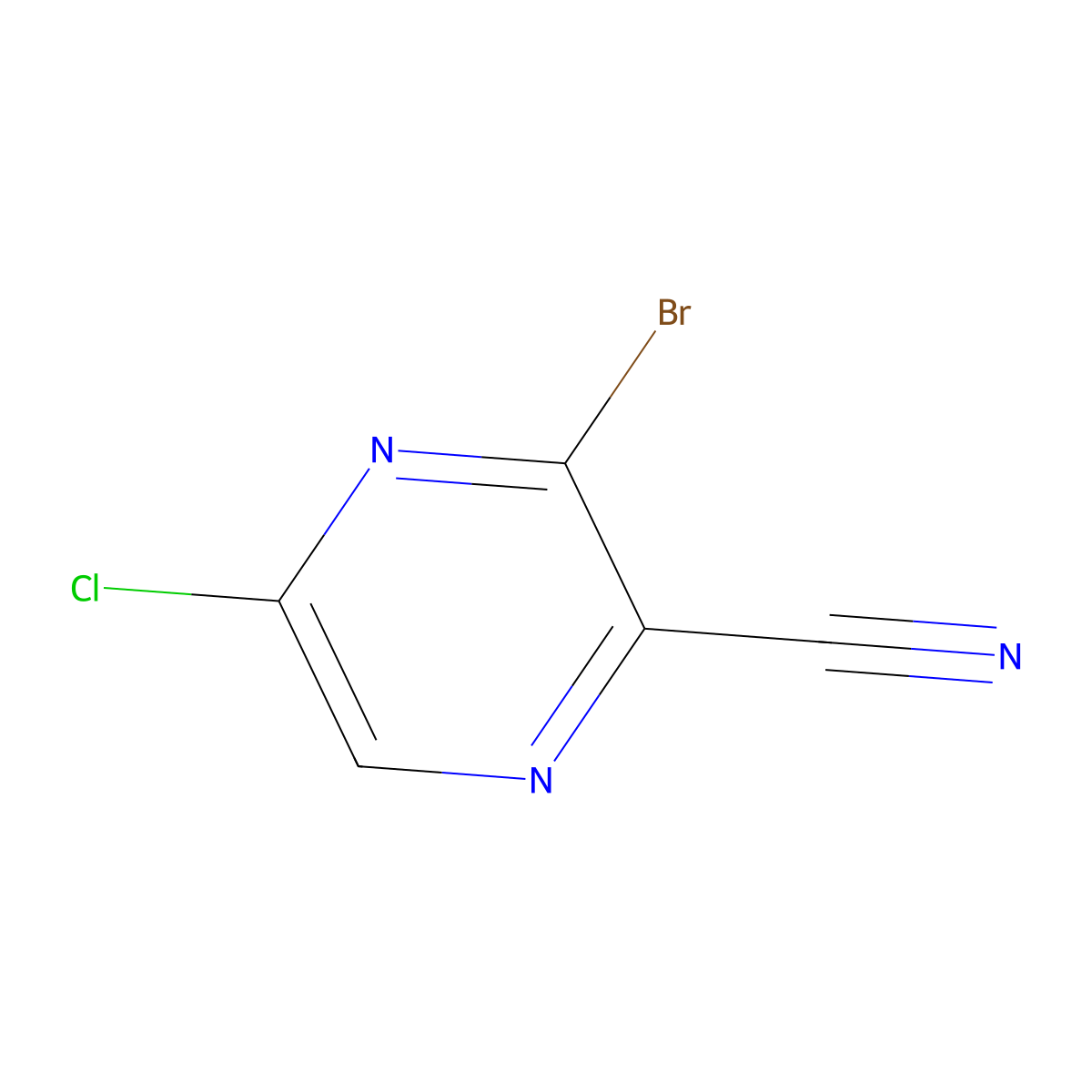 3-Bromo-5-chloropyrazine-2-carbonitrile molecular structure, CAS 440124-25-4