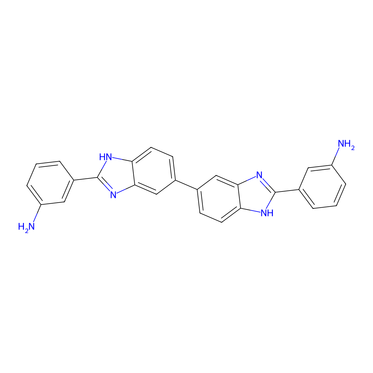 3-[6-[2-(3-aminophenyl)-3H-benzimidazol-5-yl]-1H-benzimidazol-2-yl]aniline molecular structure, CAS 4402-18-0