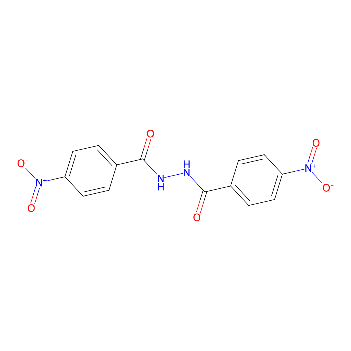 1,2-Bis(4-nitrobenzoyl)hydrazine molecular structure, CAS 4402-22-6