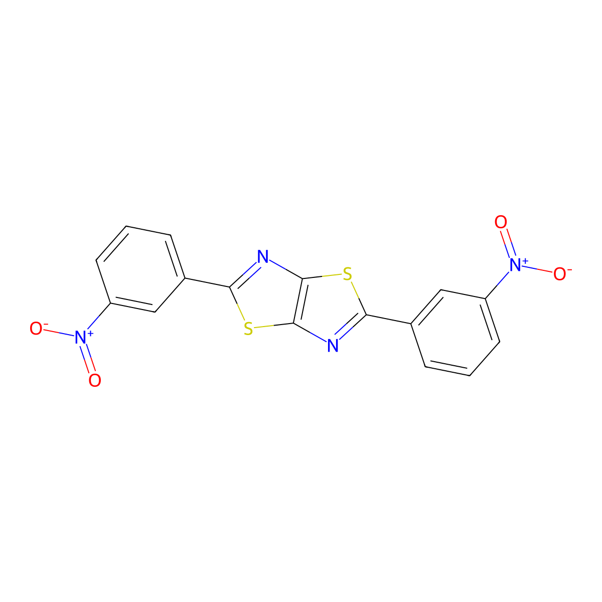 2,5-Bis{3-nitrophenyl}[1,3]thiazolo[5,4-d][1,3]thiazole molecular structure, CAS 4402-39-5