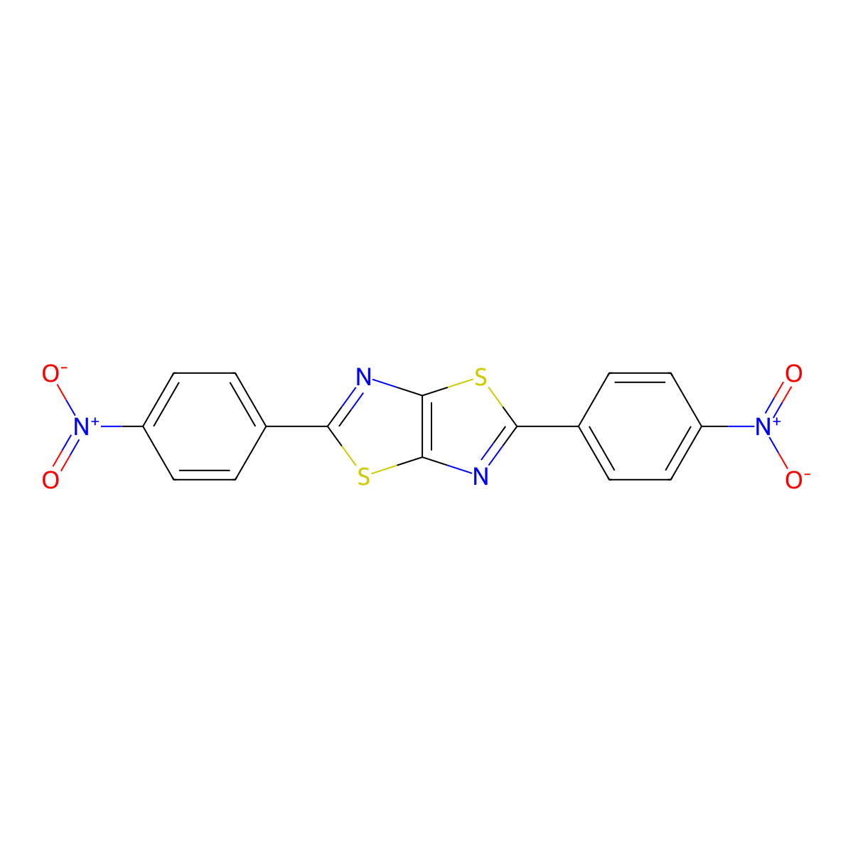 2,5-Bis(4-nitrophenyl)thiazolo[5,4-d]thiazole molecular structure, CAS 4402-40-8