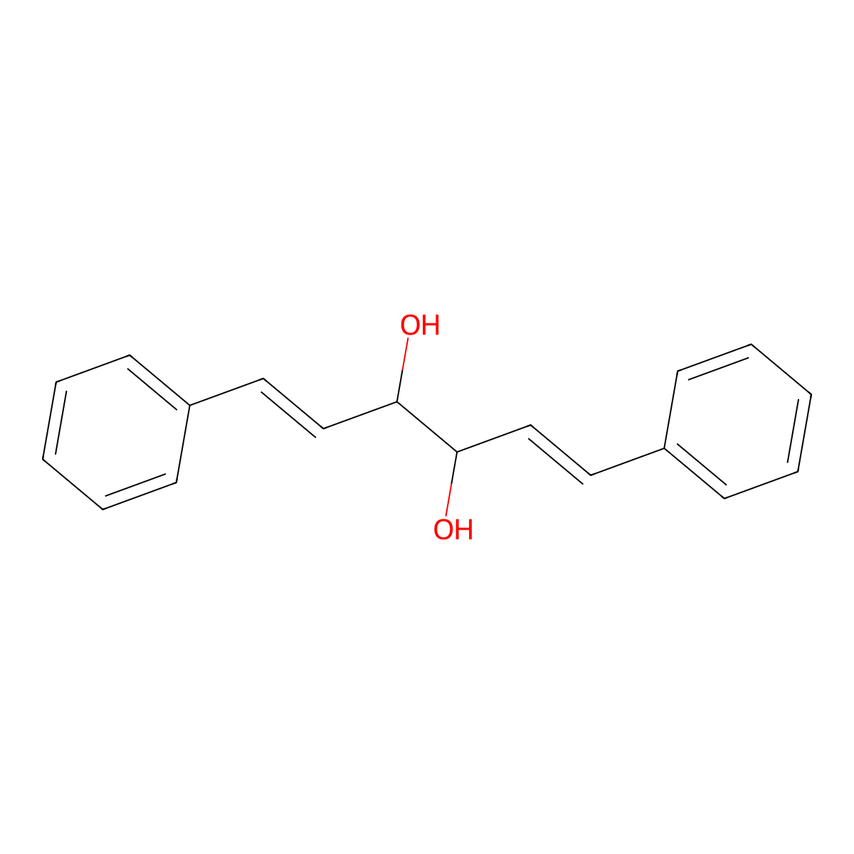 1,6-Diphenylhexa-1,5-diene-3,4-diol molecular structure, CAS 4403-20-7