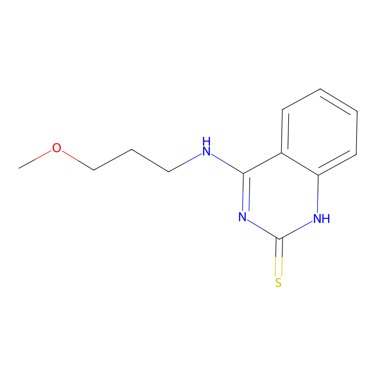 4-((3-methoxypropyl)amino)quinazoline-2(1H)-thione molecular structure, CAS 440322-23-6