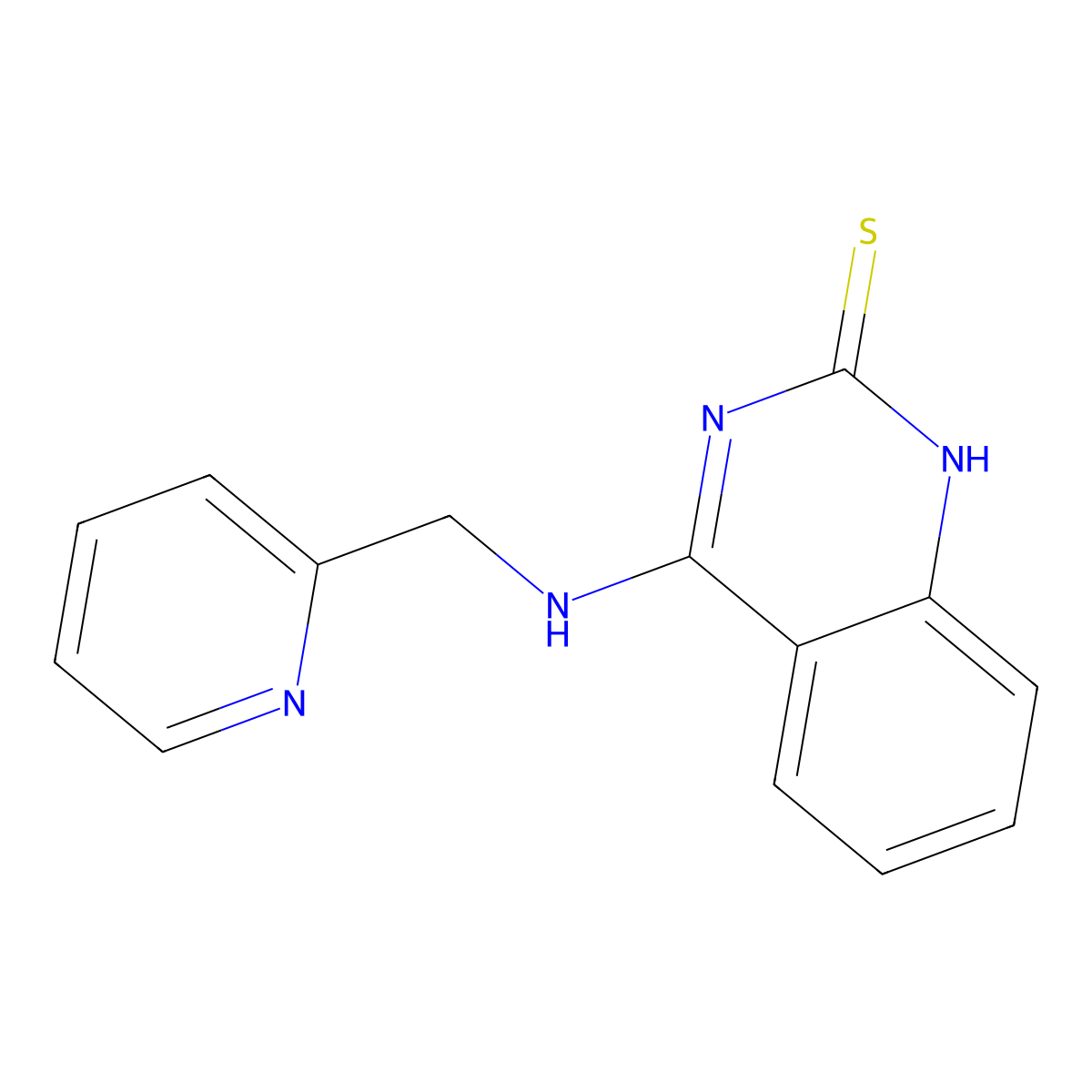 4-((pyridin-2-ylmethyl)amino)quinazoline-2(1H)-thione molecular structure, CAS 440322-30-5