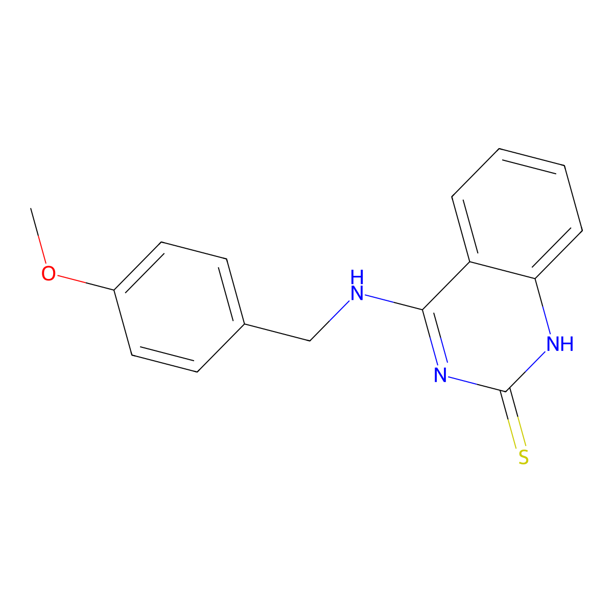 4-[(4-methoxyphenyl)methylamino]-1H-quinazoline-2-thione molecular structure, CAS 440322-33-8