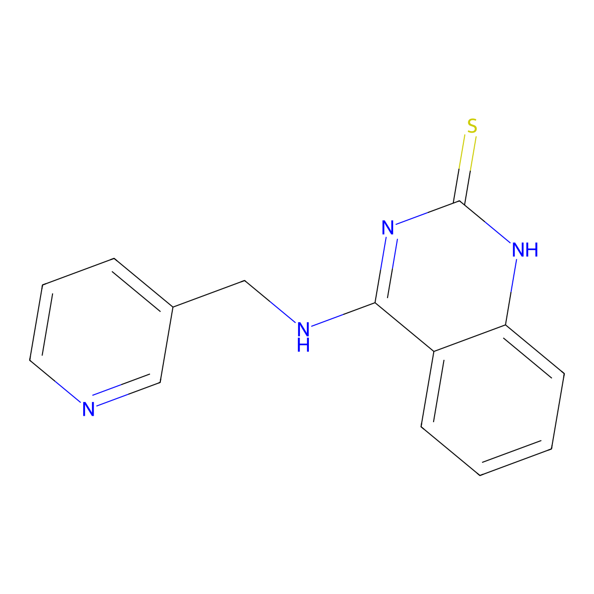 4-(pyridin-3-ylmethylamino)-1H-quinazoline-2-thione molecular structure, CAS 440322-34-9