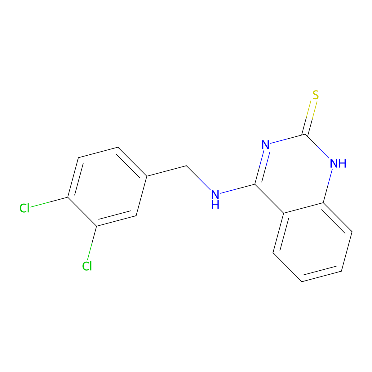 4-[(3,4-dichlorophenyl)methylamino]-1H-quinazoline-2-thione molecular structure, CAS 440322-36-1