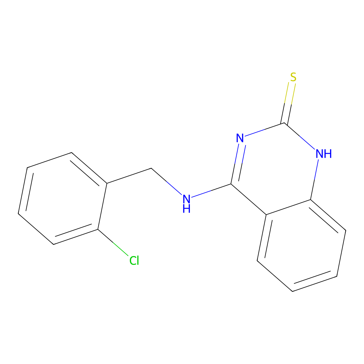 4-[(2-chlorophenyl)methylamino]-1H-quinazoline-2-thione molecular structure, CAS 440322-37-2