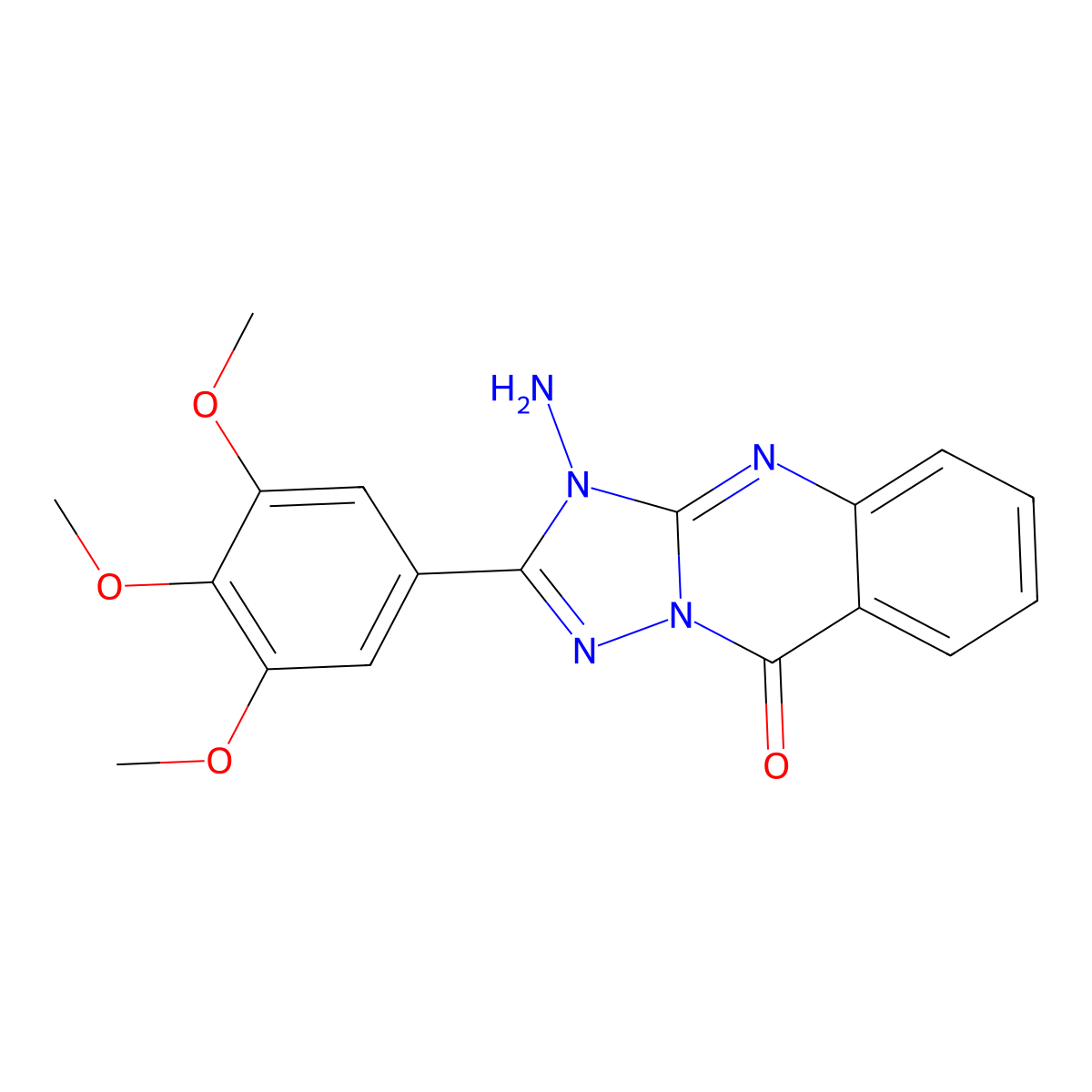 3-amino-2-(3,4,5-trimethoxyphenyl)-[1,2,4]triazolo[5,1-b]quinazolin-9(3H)-one molecular structure, CAS 440322-88-3