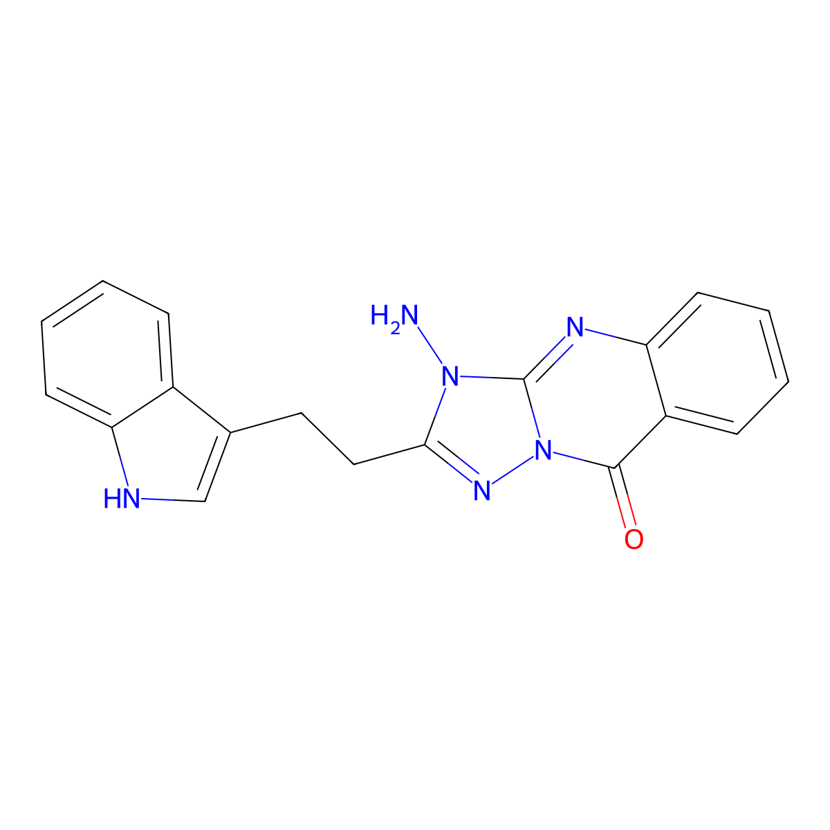 2-(2-(1H-indol-3-yl)ethyl)-3-amino-[1,2,4]triazolo[5,1-b]quinazolin-9(3H)-one molecular structure, CAS 440322-91-8