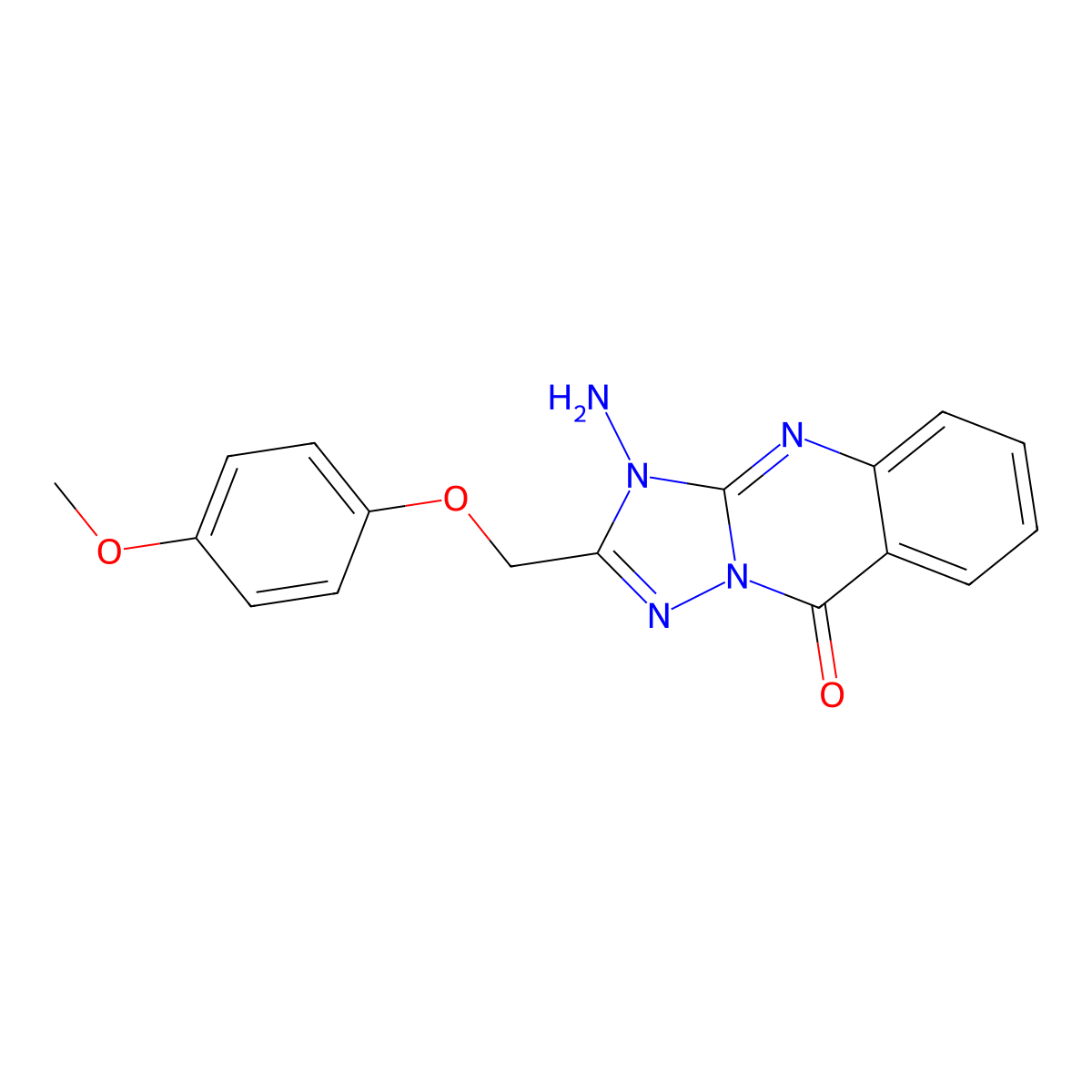 3-amino-2-((4-methoxyphenoxy)methyl)-[1,2,4]triazolo[5,1-b]quinazolin-9(3H)-one molecular structure, CAS 440322-93-0
