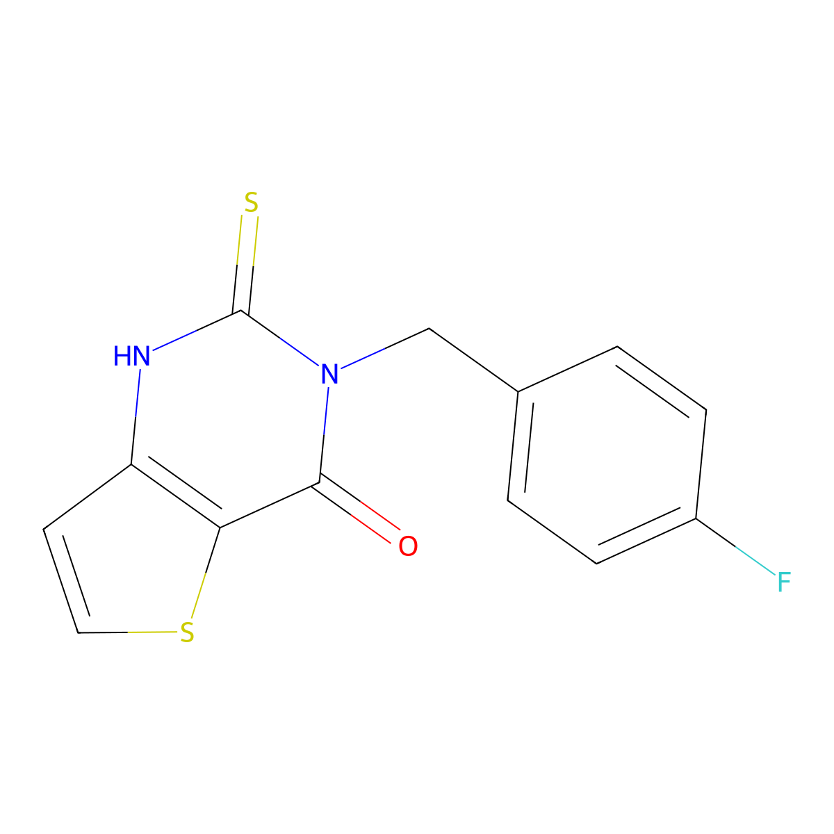 3-(4-fluorobenzyl)-2-thioxo-2,3-dihydrothieno[3,2-d]pyrimidin-4(1H)-one molecular structure, CAS 440323-56-8