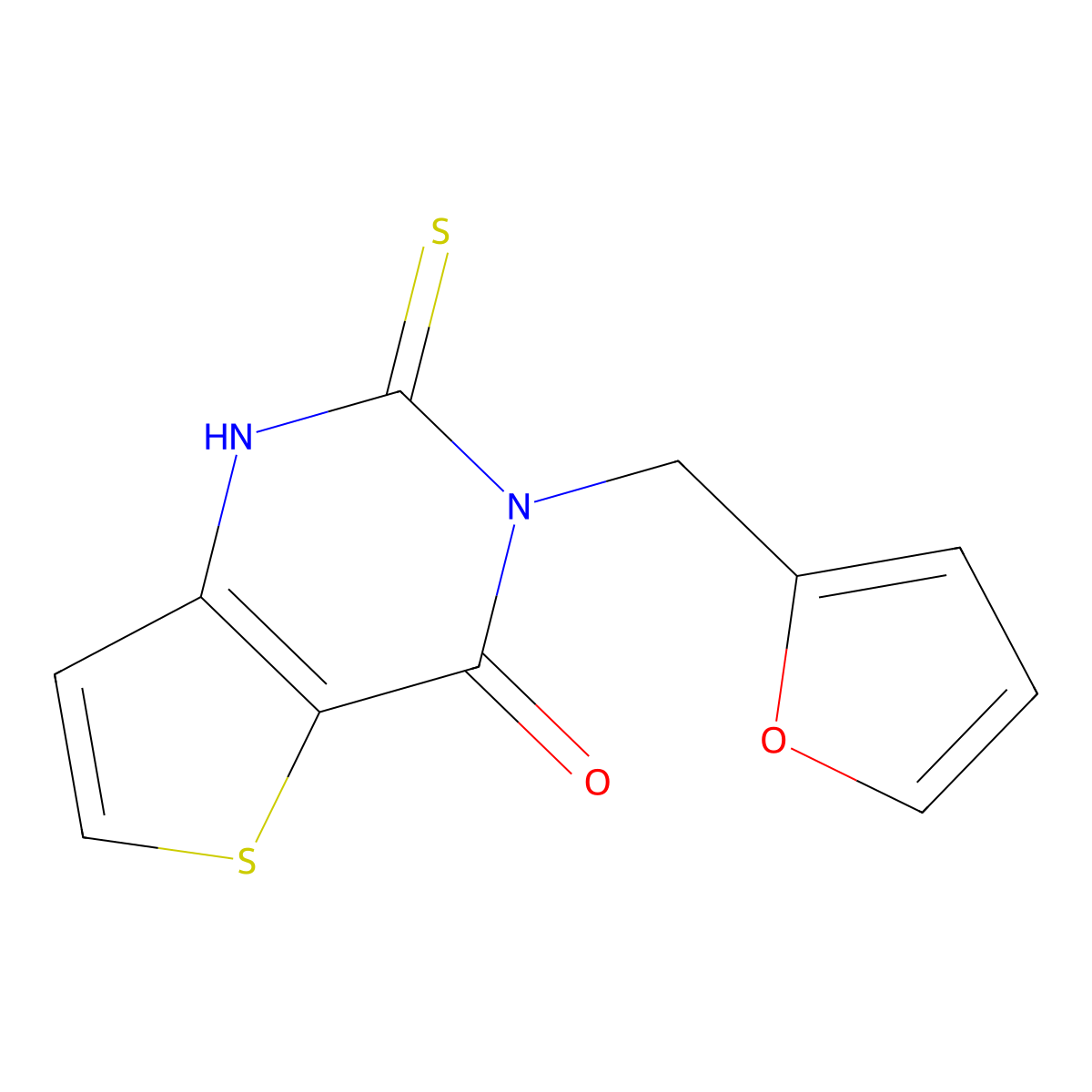 3-(furan-2-ylmethyl)-2-thioxo-2,3-dihydrothieno[3,2-d]pyrimidin-4(1H)-one molecular structure, CAS 440323-57-9