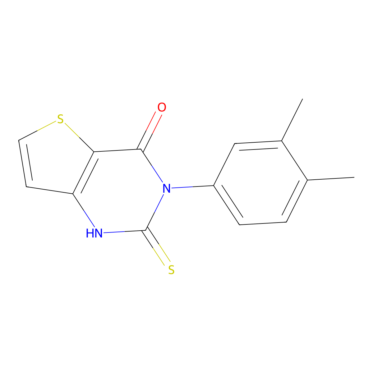 3-(3,4-dimethylphenyl)-2-thioxo-2,3-dihydrothieno[3,2-d]pyrimidin-4(1H)-one molecular structure, CAS 440327-19-5