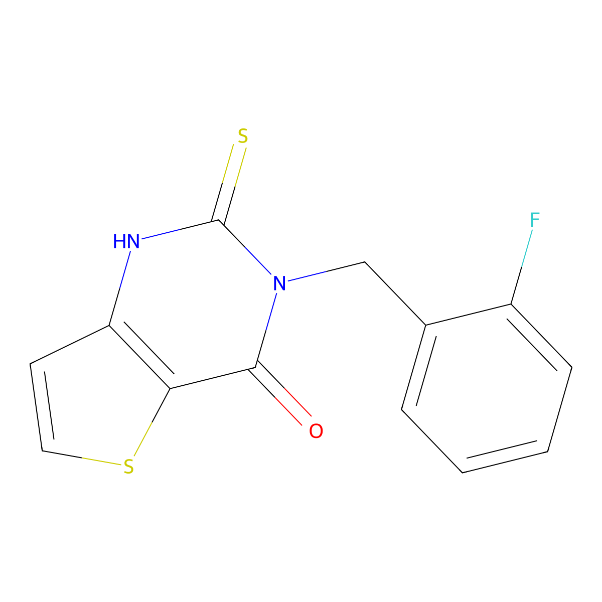 3-(2-fluorobenzyl)-2-thioxo-2,3-dihydrothieno[3,2-d]pyrimidin-4(1H)-one molecular structure, CAS 440327-83-3