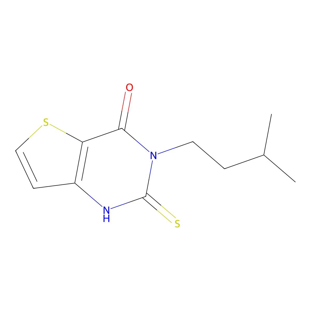 3-(3-methylbutyl)-2-thioxo-2,3-dihydrothieno[3,2-d]pyrimidin-4(1H)-one molecular structure, CAS 440328-71-2