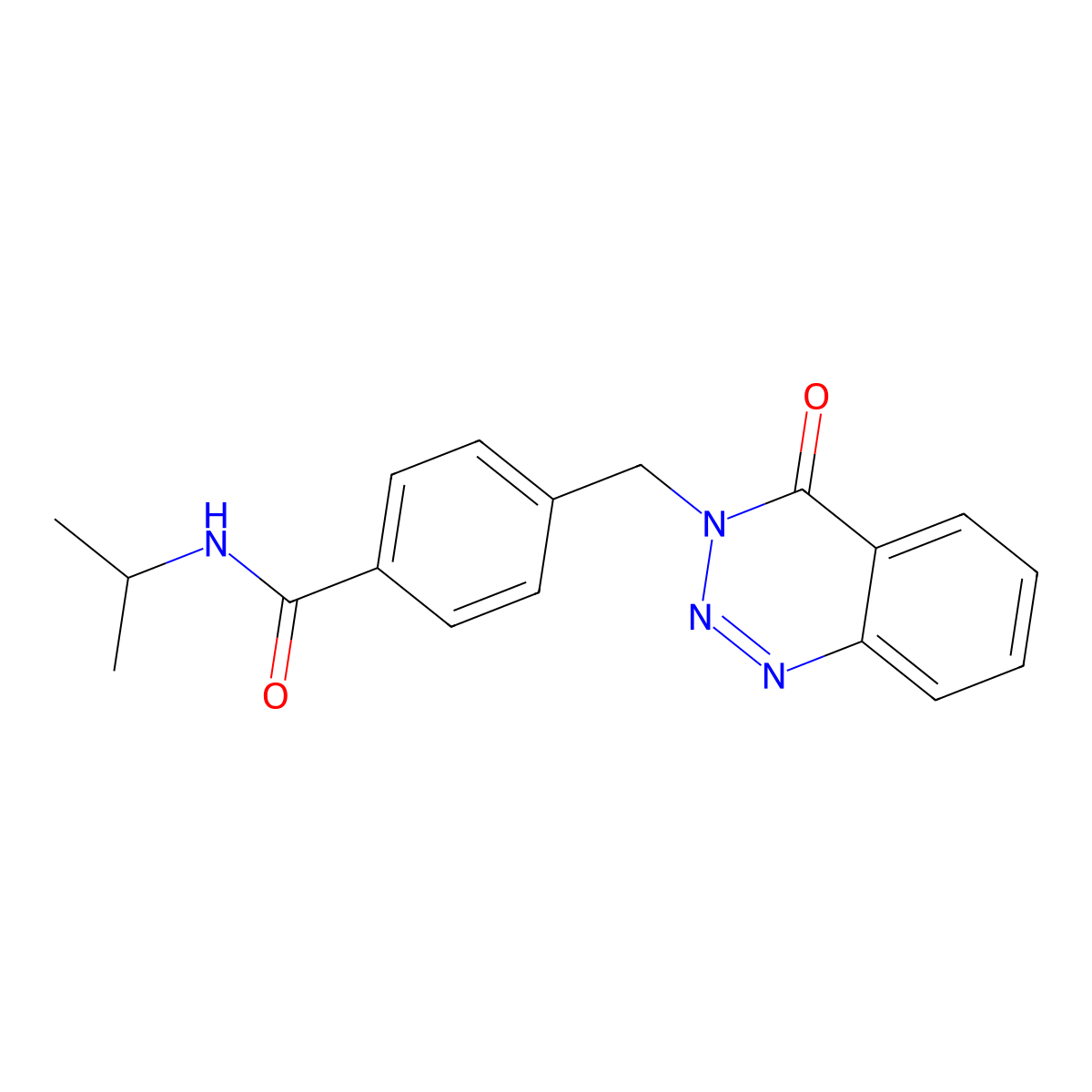 4-[(4-oxo-3,4-dihydro-1,2,3-benzotriazin-3-yl)methyl]-N-(propan-2-yl)benzamide molecular structure, CAS 440330-29-0