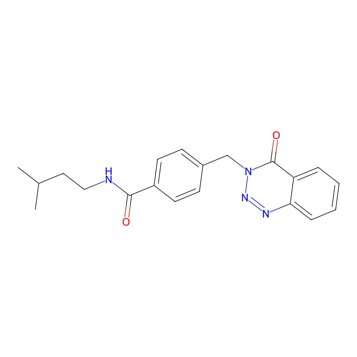 N-isopentyl-4-((4-oxobenzo[d][1,2,3]triazin-3(4H)-yl)methyl)benzamide molecular structure, CAS 440330-32-5