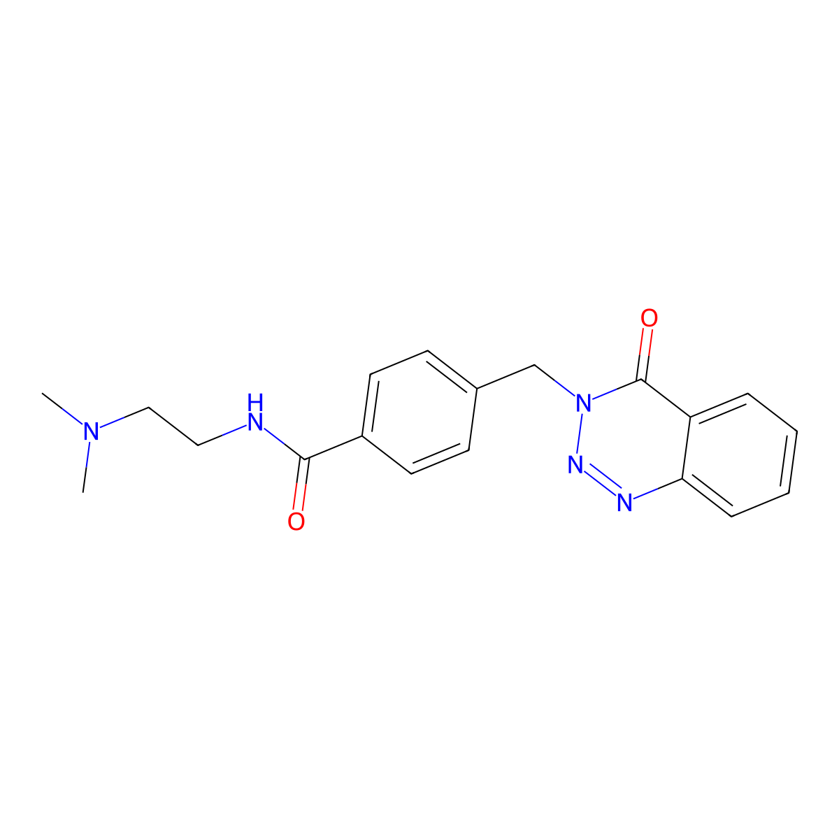N-[2-(dimethylamino)ethyl]-4-[(4-oxo-3,4-dihydro-1,2,3-benzotriazin-3-yl)methyl]benzamide molecular structure, CAS 440330-33-6
