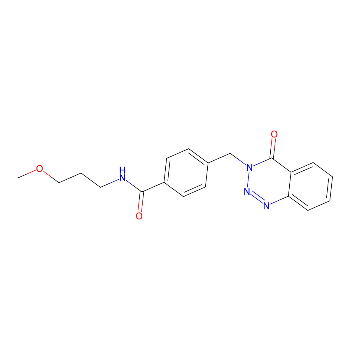 N-(3-methoxypropyl)-4-[(4-oxo-1,2,3-benzotriazin-3-yl)methyl]benzamide molecular structure, CAS 440330-36-9