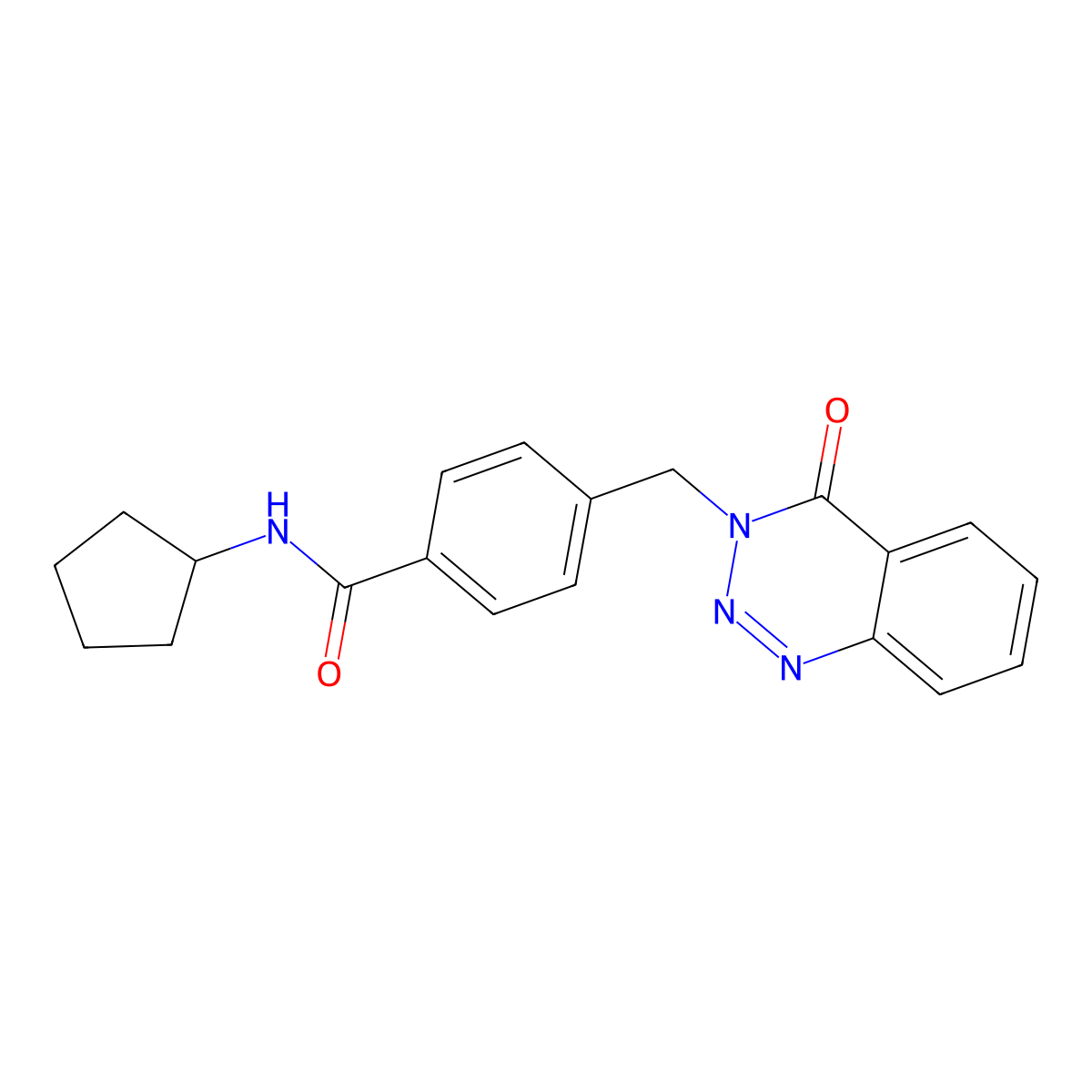 N-cyclopentyl-4-[(4-oxo-1,2,3-benzotriazin-3-yl)methyl]benzamide molecular structure, CAS 440330-38-1