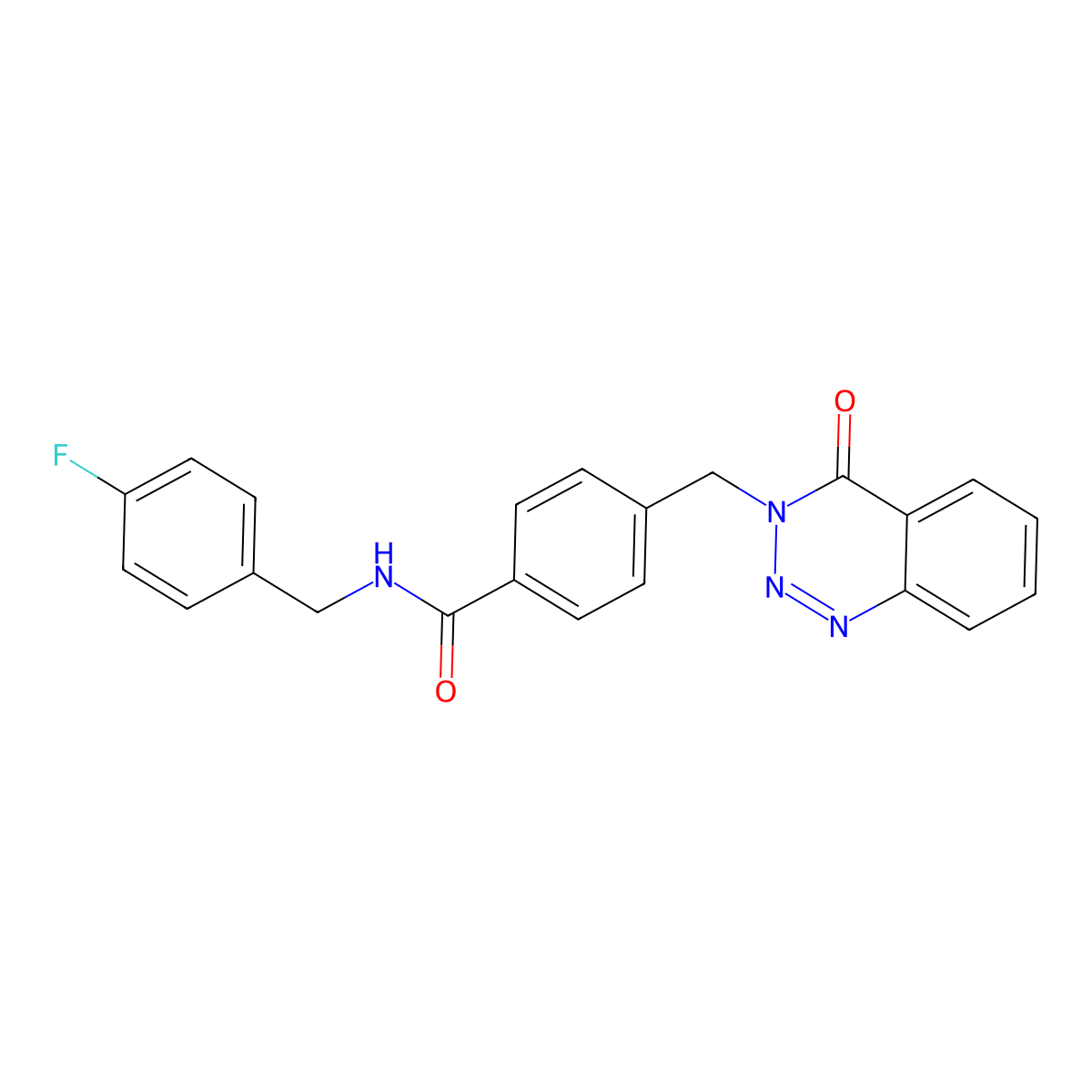 N-[(4-fluorophenyl)methyl]-4-[(4-oxo-3,4-dihydro-1,2,3-benzotriazin-3-yl)methyl]benzamide molecular structure, CAS 440330-41-6