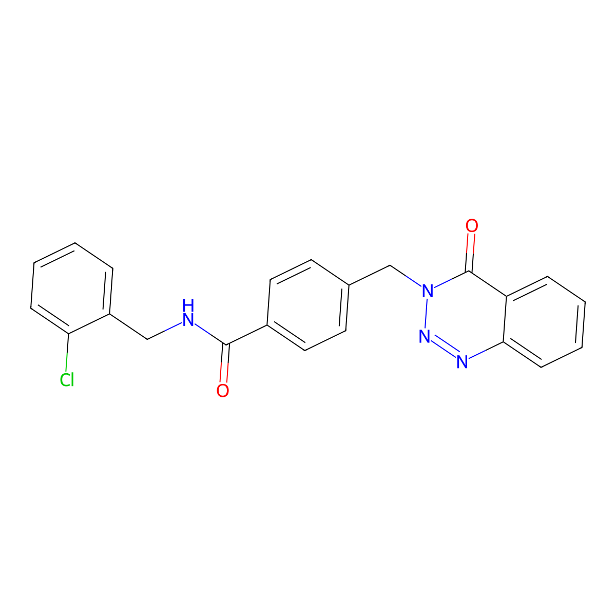 N-[(2-chlorophenyl)methyl]-4-[(4-oxo-3,4-dihydro-1,2,3-benzotriazin-3-yl)methyl]benzamide molecular structure, CAS 440330-42-7