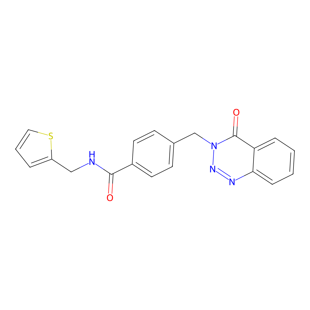 4-((4-oxobenzo[d][1,2,3]triazin-3(4H)-yl)methyl)-N-(thiophen-2-ylmethyl)benzamide molecular structure, CAS 440330-59-6