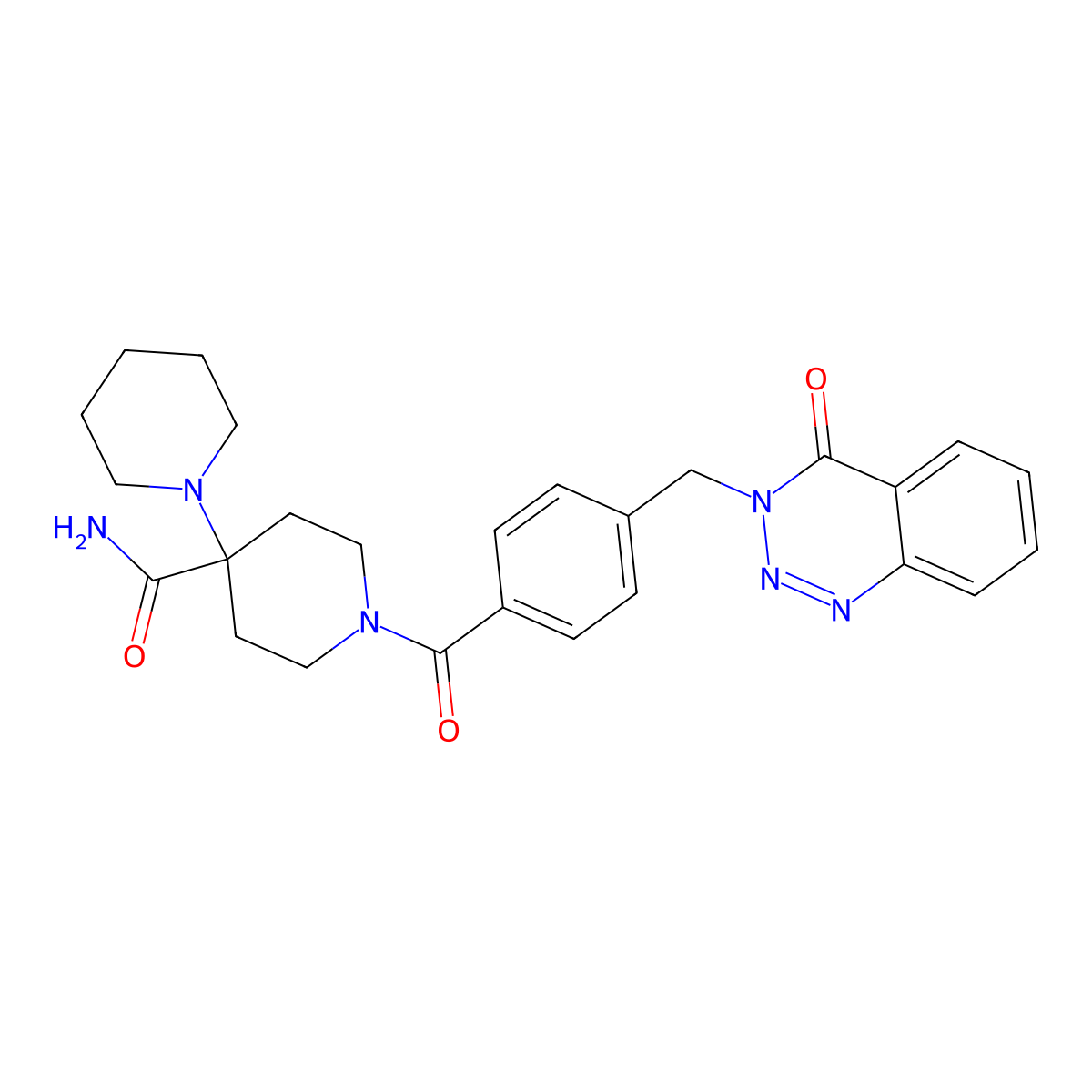 1-[4-[(4-Oxo-1,2,3-benzotriazin-3-yl)methyl]benzoyl]-4-piperidin-1-ylpiperidine-4-carboxamide molecular structure, CAS 440330-66-5