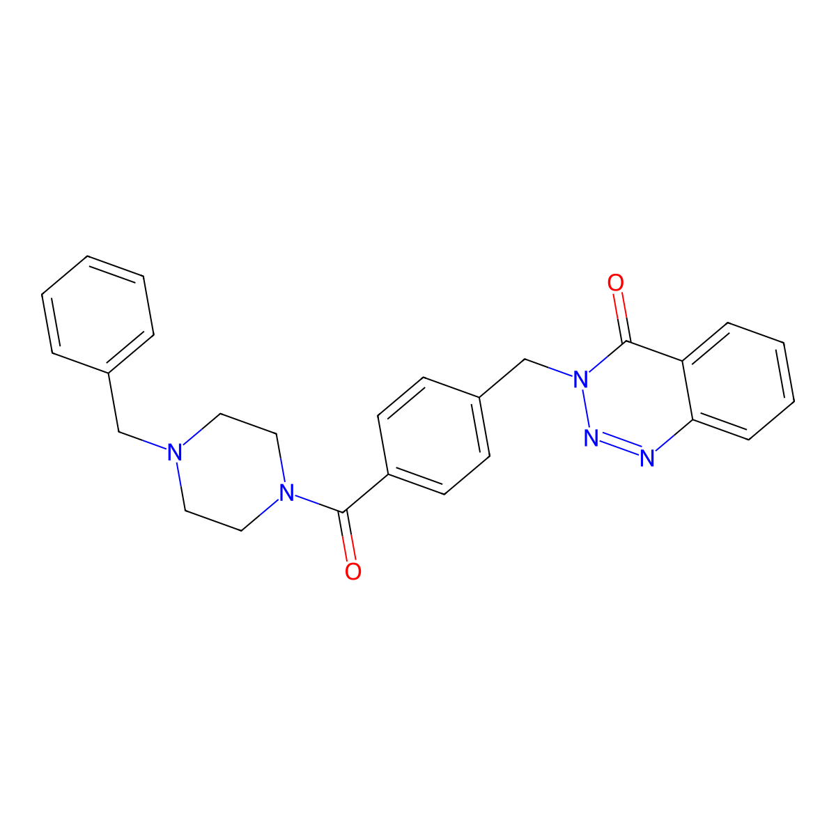 3-{[4-(4-Benzylpiperazine-1-carbonyl)phenyl]methyl}-3,4-dihydro-1,2,3-benzotriazin-4-one molecular structure, CAS 440330-70-1