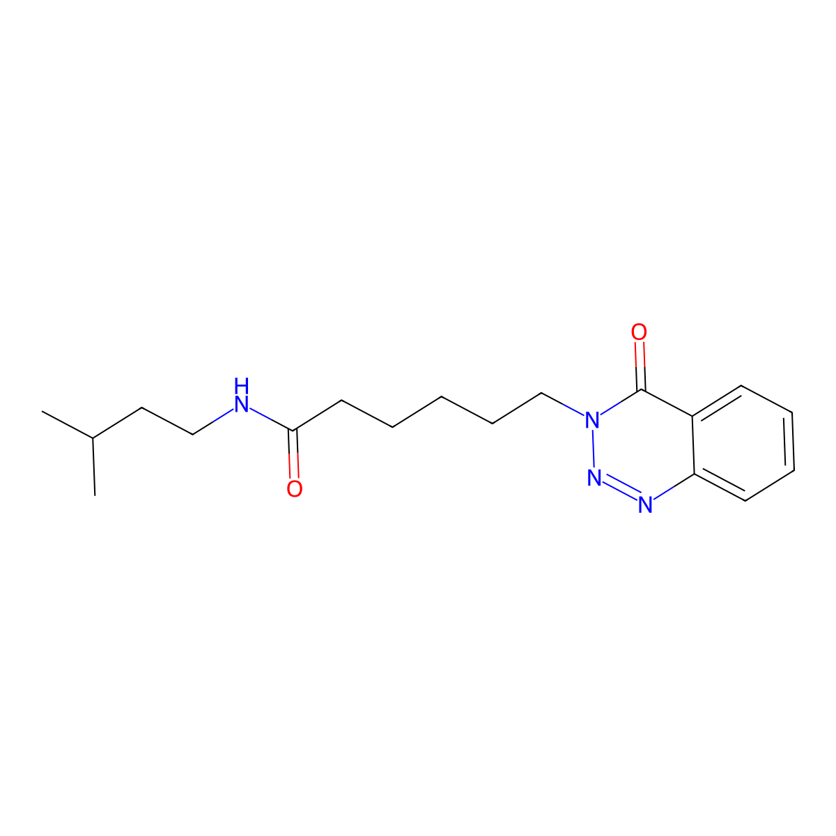 N-isopentyl-6-(4-oxobenzo[d][1,2,3]triazin-3(4H)-yl)hexanamide molecular structure, CAS 440330-78-9