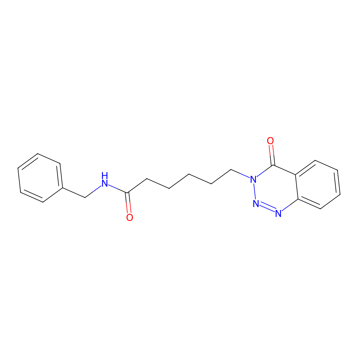 N-benzyl-6-(4-oxobenzo[d][1,2,3]triazin-3(4H)-yl)hexanamide molecular structure, CAS 440330-82-5