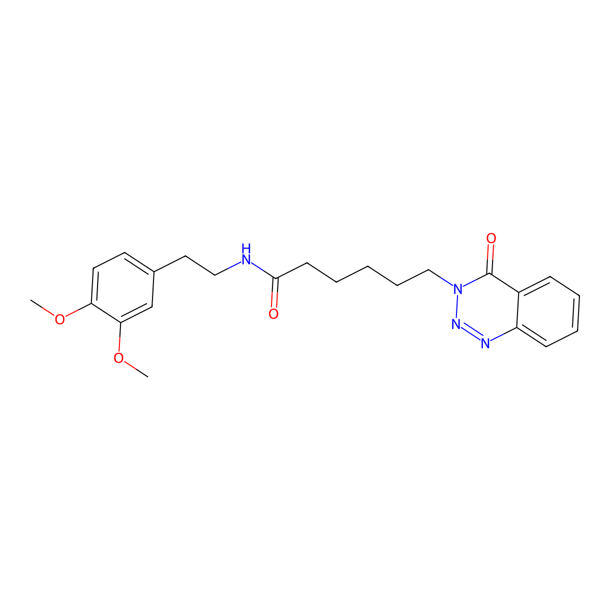N-(3,4-dimethoxyphenethyl)-6-(4-oxobenzo[d][1,2,3]triazin-3(4H)-yl)hexanamide molecular structure, CAS 440330-88-1