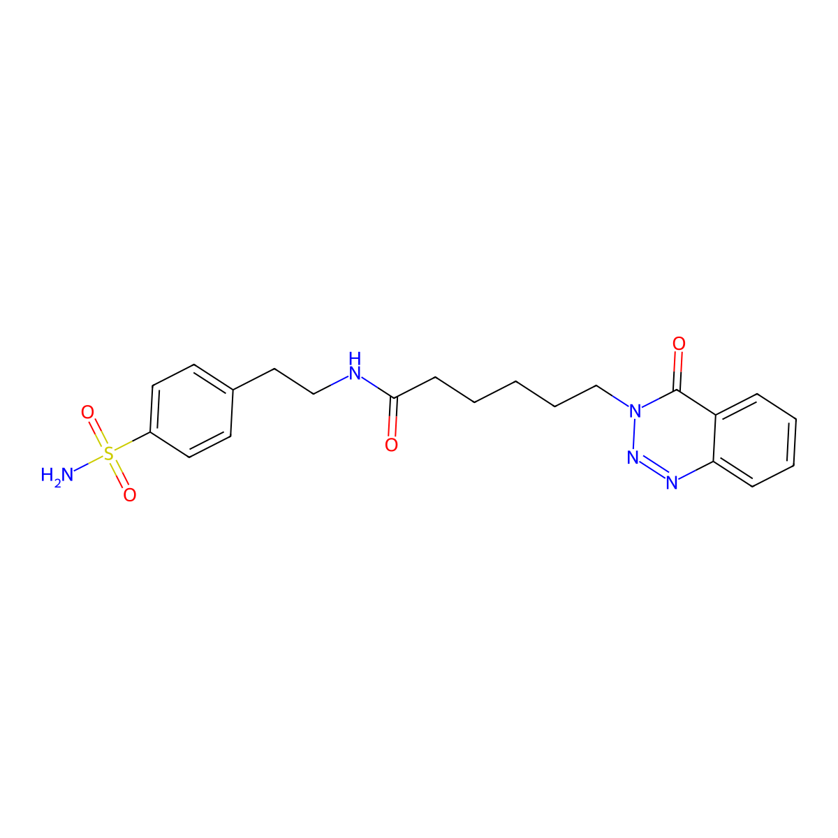6-(4-oxobenzo[d][1,2,3]triazin-3(4H)-yl)-N-(4-sulfamoylphenethyl)hexanamide molecular structure, CAS 440330-89-2