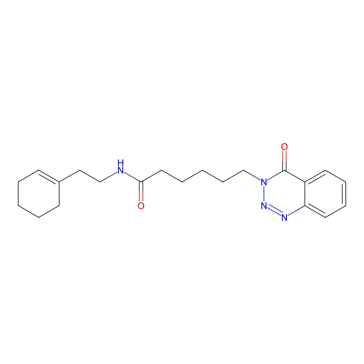 N-[2-(cyclohexen-1-yl)ethyl]-6-(4-oxo-1,2,3-benzotriazin-3-yl)hexanamide molecular structure, CAS 440330-90-5