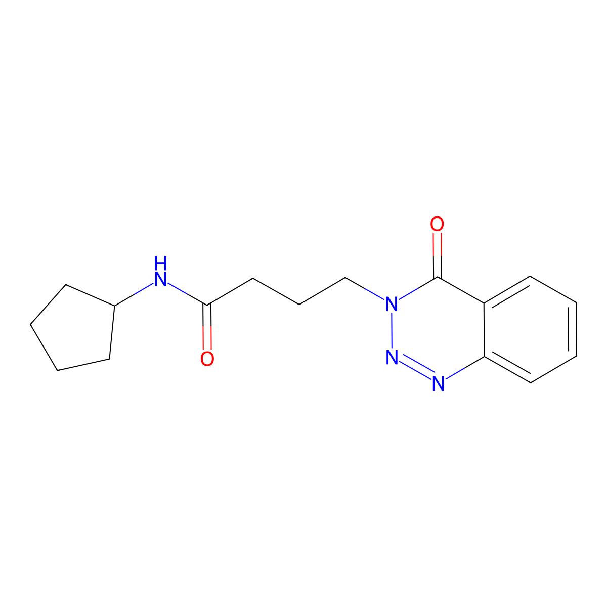 N-cyclopentyl-4-(4-oxo-1,2,3-benzotriazin-3-yl)butanamide molecular structure, CAS 440331-13-5