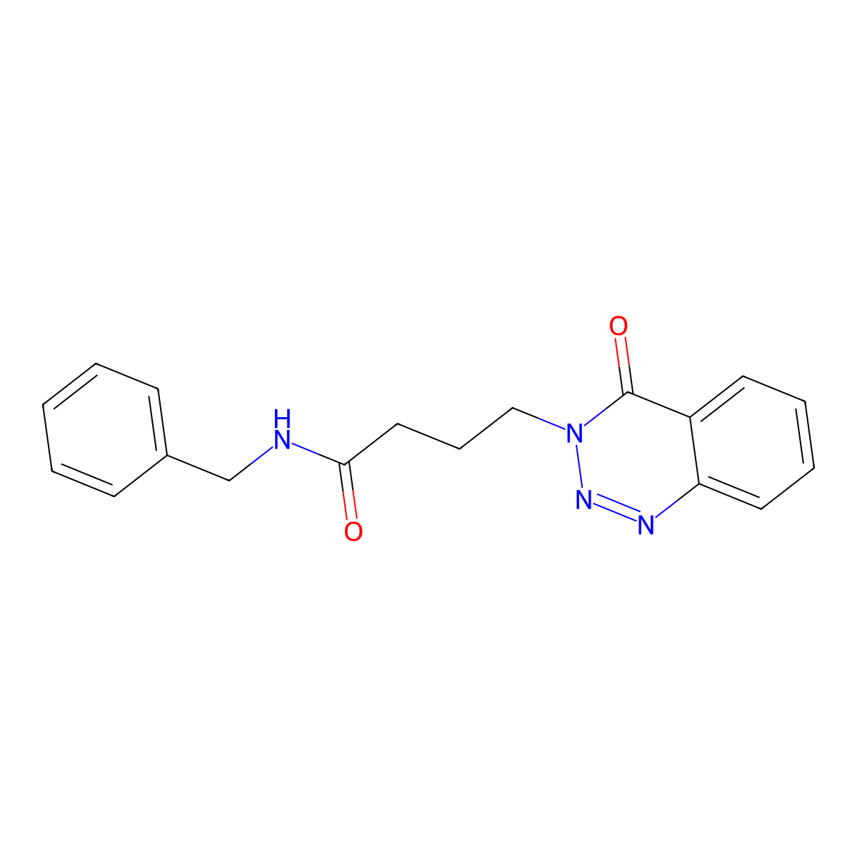 N-benzyl-4-(4-oxo-1,2,3-benzotriazin-3(4H)-yl)butanamide molecular structure, CAS 440331-14-6