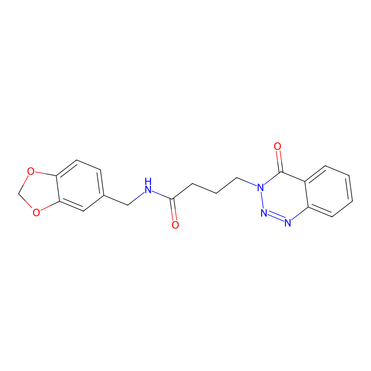 N-(1,3-benzodioxol-5-ylmethyl)-4-(4-oxo-1,2,3-benzotriazin-3-yl)butanamide molecular structure, CAS 440331-16-8