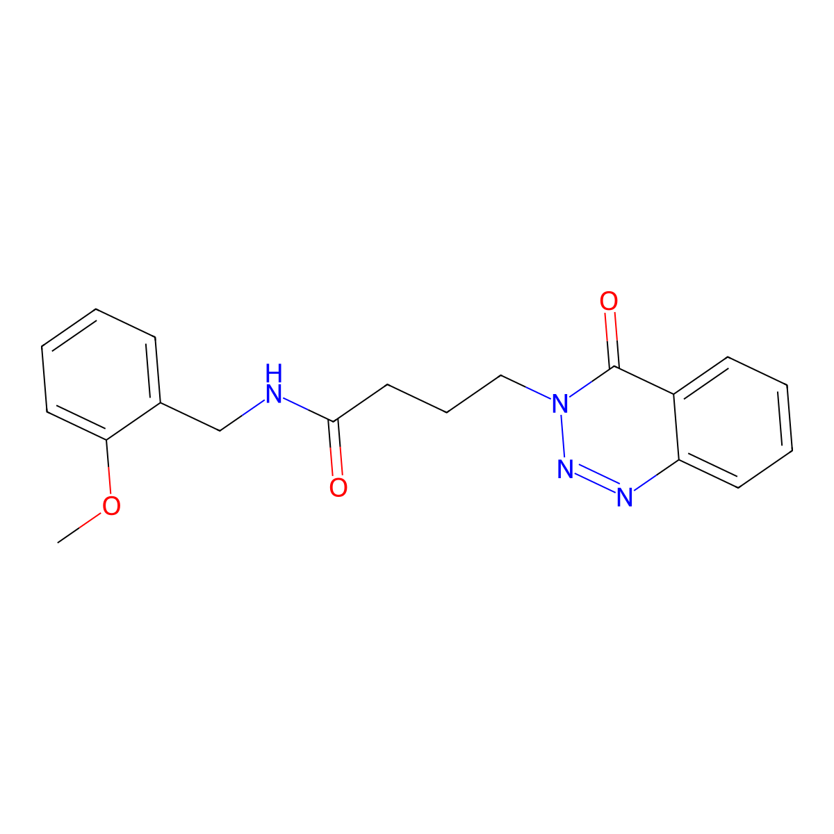 N-(2-methoxybenzyl)-4-(4-oxo-1,2,3-benzotriazin-3(4H)-yl)butanamide molecular structure, CAS 440331-17-9