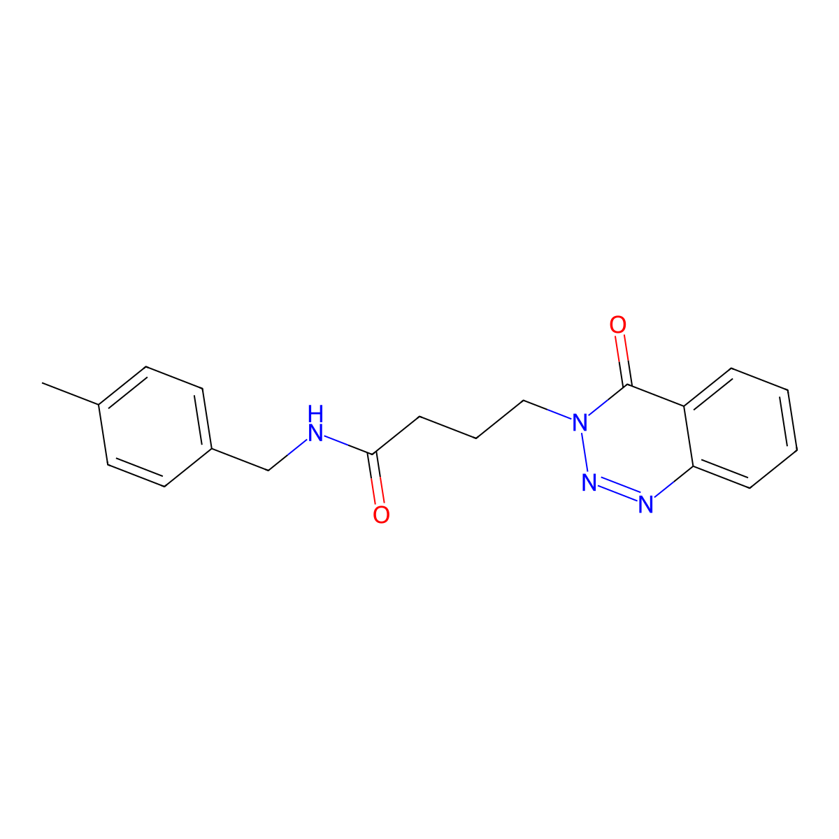 N-[(4-methylphenyl)methyl]-4-(4-oxo-3,4-dihydro-1,2,3-benzotriazin-3-yl)butanamide molecular structure, CAS 440331-19-1