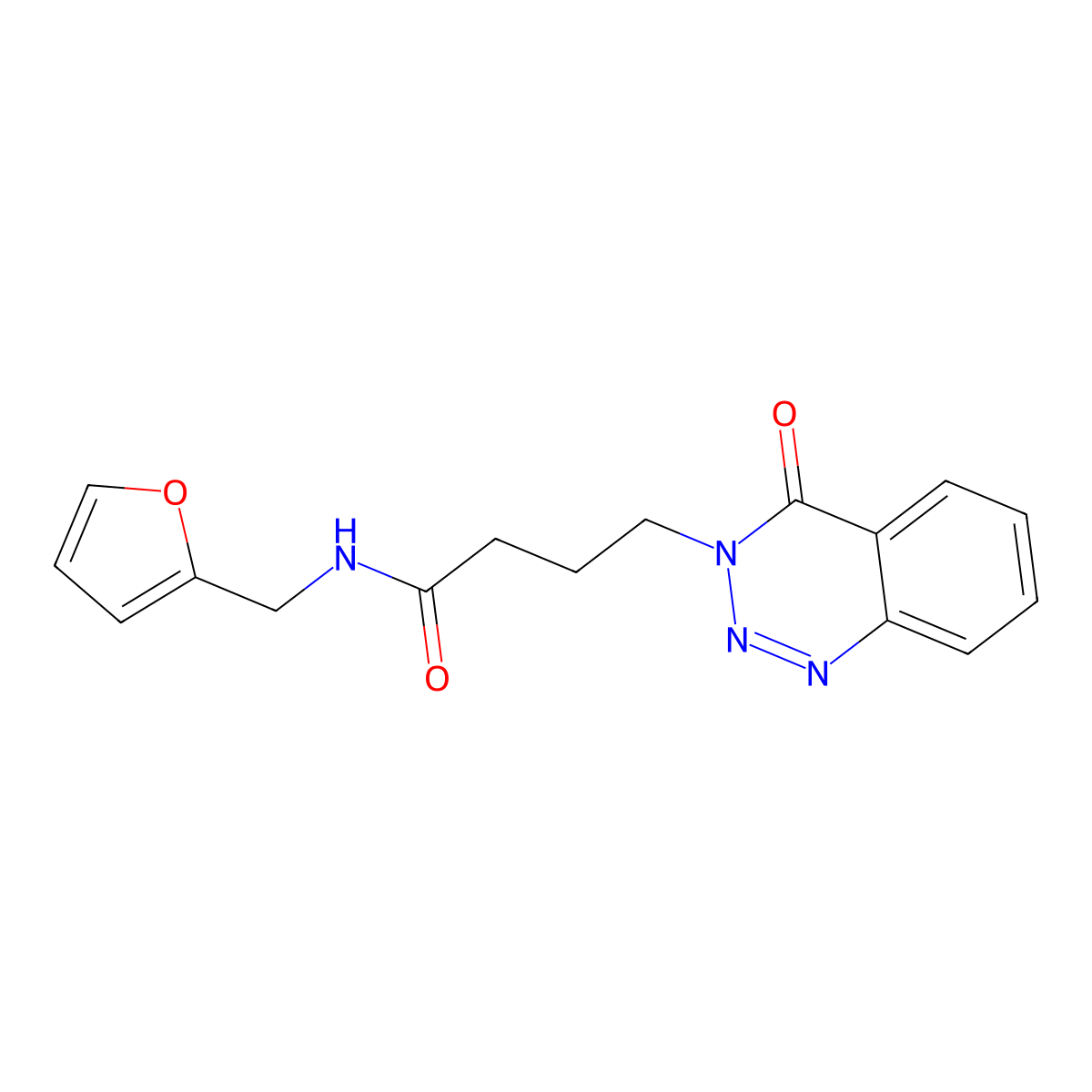 N-(furan-2-ylmethyl)-4-(4-oxo-1,2,3-benzotriazin-3-yl)butanamide molecular structure, CAS 440331-27-1