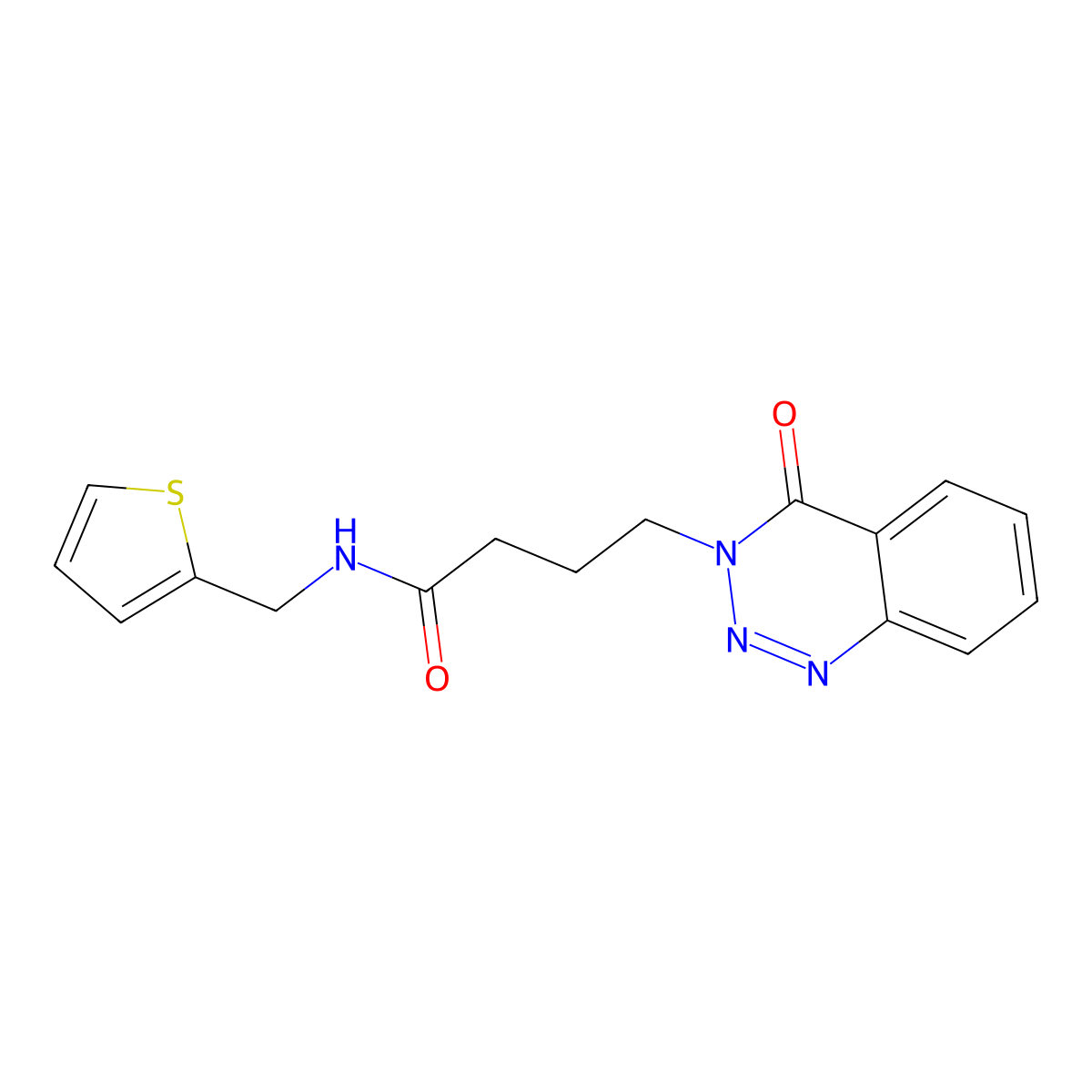 4-(4-oxo-1,2,3-benzotriazin-3-yl)-N-(thiophen-2-ylmethyl)butanamide molecular structure, CAS 440331-29-3